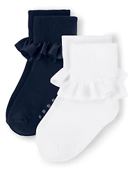 Girls Ruffle Socks 2-Pack - Uniform