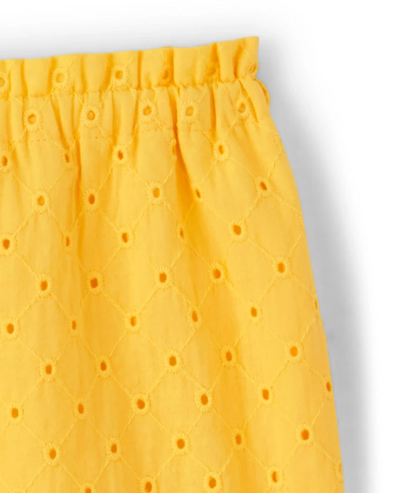 Girls Eyelet Shorts - Pineapple Punch