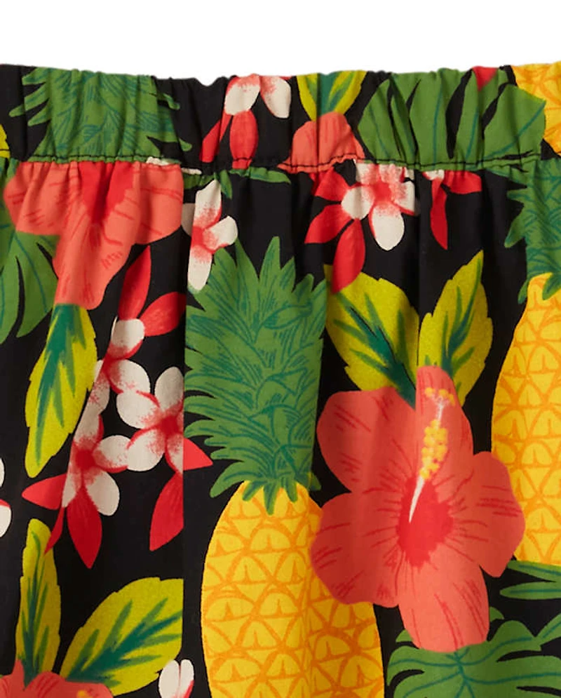Girls Pineapple Ruffle Skort - Punch