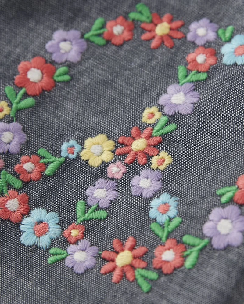Girls Embroidered Peace Shorts - Music Festival
