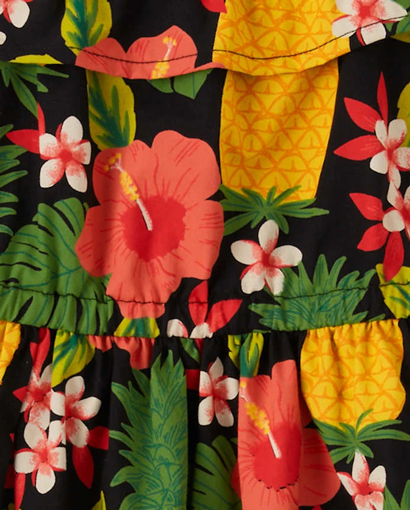 Robe à épaules dénudées Fille Pineapple - Punch l'ananas