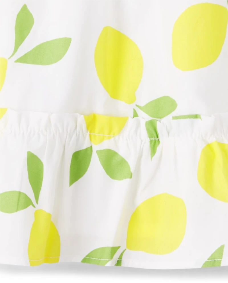 Girls Lemon Ruffle Skort - Citrus & Sunshine
