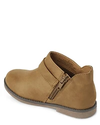 Girls Flower Buckle Booties