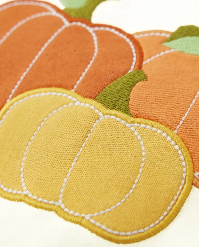 Girls Embroidered Pumpkin Top - Perfect