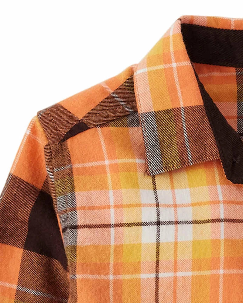 Chemise boutonnée à carreaux pour garçon - Perfect Pumpkin