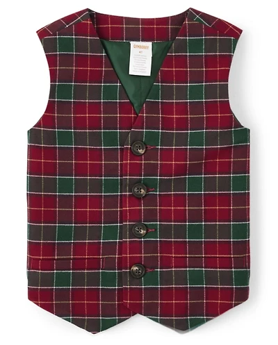 Boys Plaid Vest - Holiday Traditions