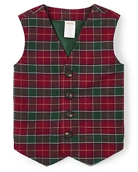 Boys Plaid Vest - Holiday Traditions