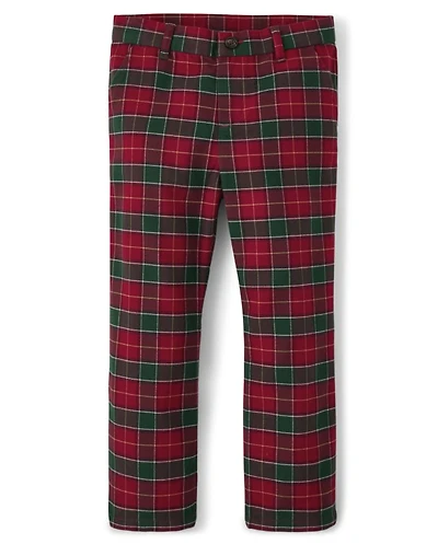 Boys Plaid Dress Pants - Holiday Traditions