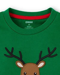 Boys Embroidered Reindeer Layered Top - Holiday Express