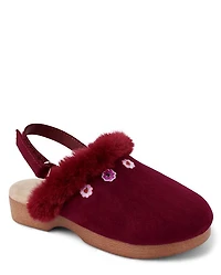 Girls Embroidered Flower Clogs - Spice Market
