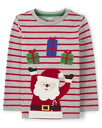 Boys Striped Santa Top - Holiday Express