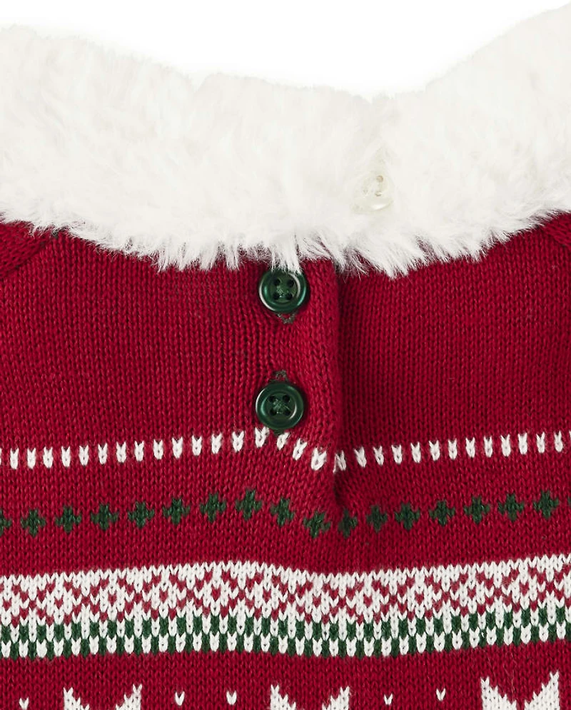 Girls Snowflake Fairisle Sweater Dress