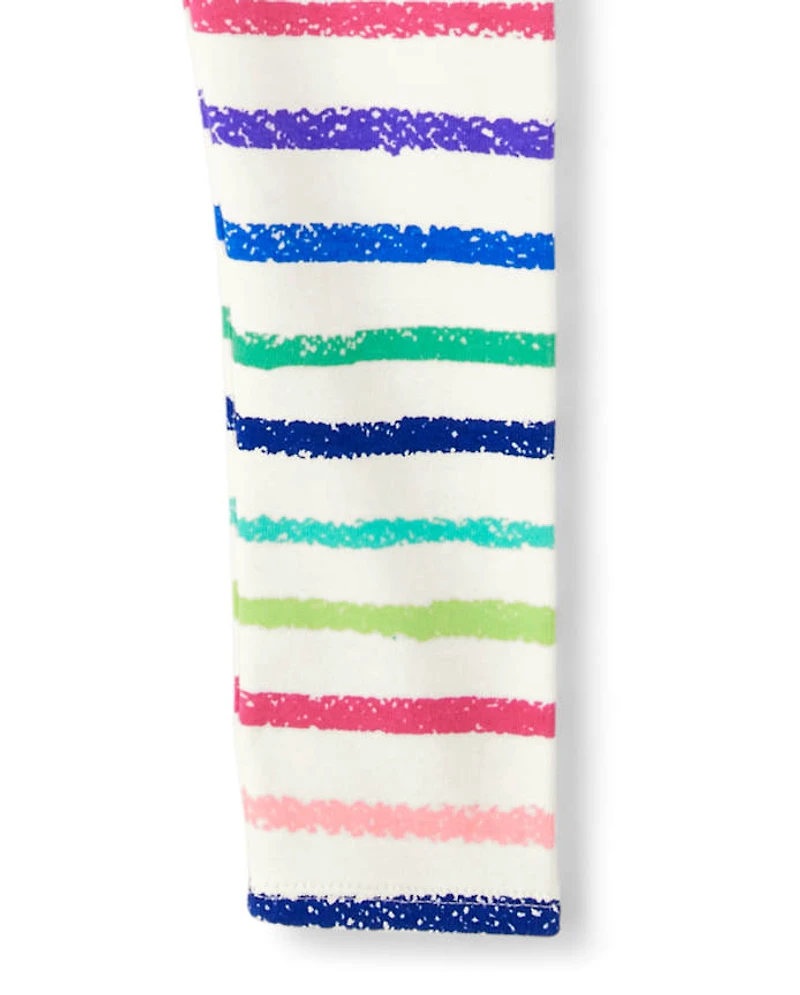 Girls Rainbow Striped Leggings - Future Artist