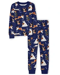 Boys Halloween Dog Snug Fit Cotton Pajamas