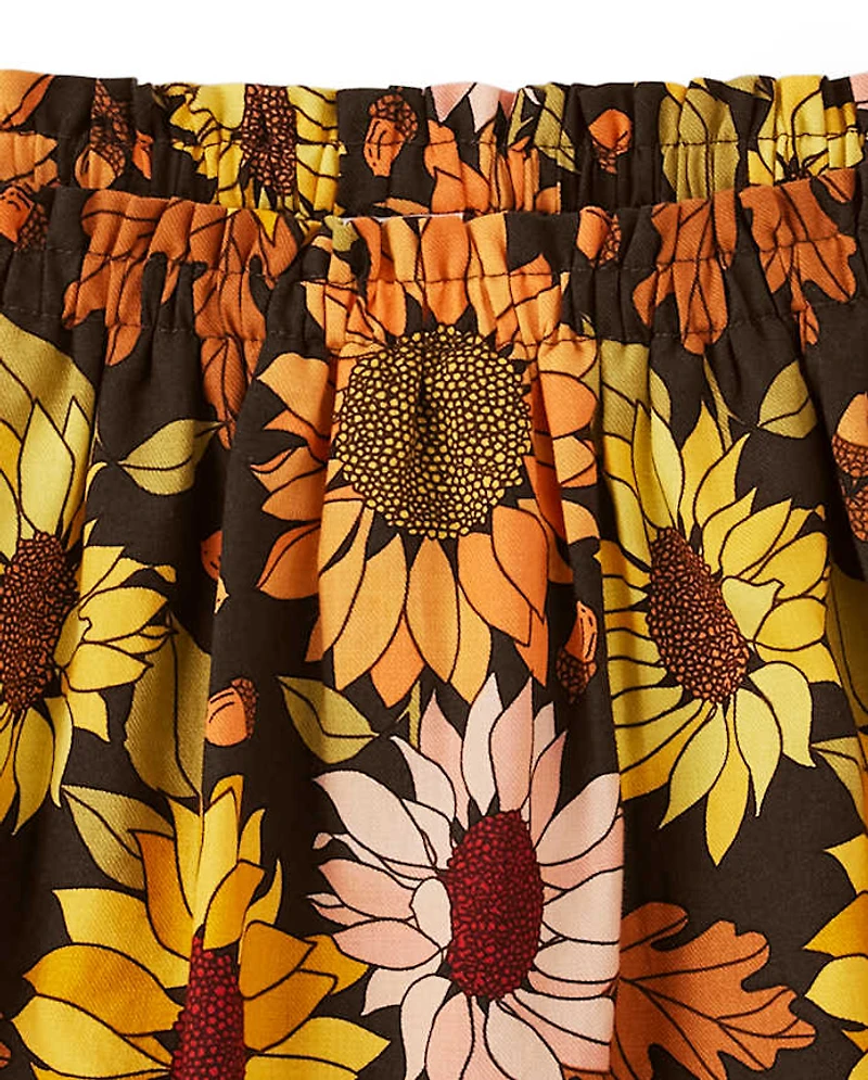 Girls Sunflower Skort - Autumn Harvest
