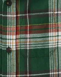 Chemise boutonnée à carreaux pour garçon - Récolte d'automne