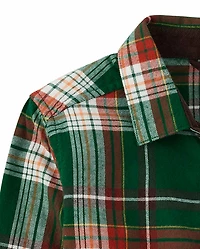 Boys Plaid Button Up Shirt - Autumn Harvest