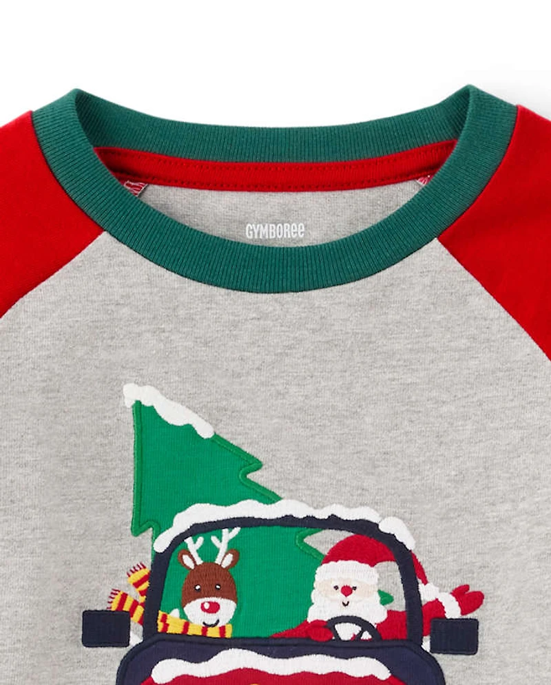 Haut raglan brodé pour garçon avec motif camion - Holiday Express