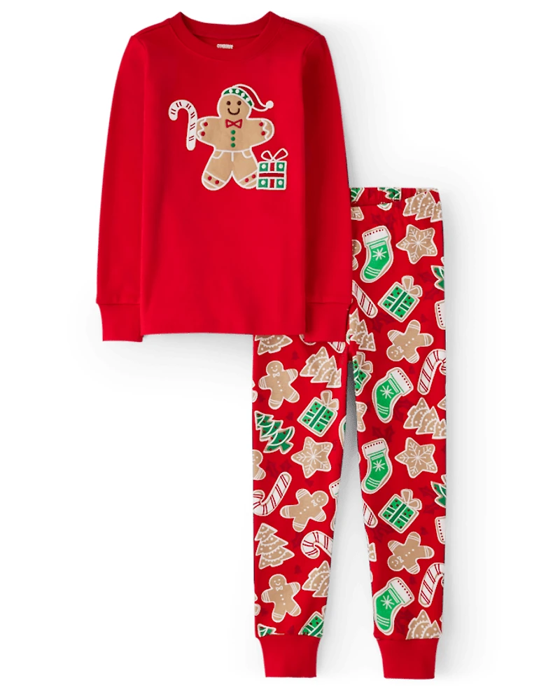 Pyjama en coton ajusté motif pain d'épice pour enfants