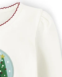 Haut boule à neige brodé pour fille - Holiday Express