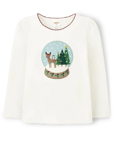 Haut boule à neige brodé pour fille - Holiday Express