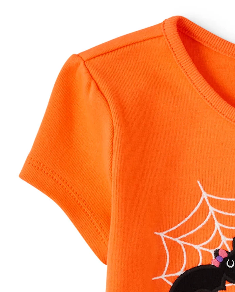 Girls Embroidered Halloween Top - Trick or Treat