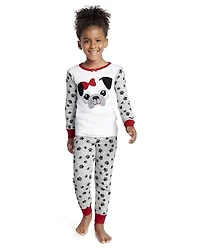 Girls Pug Snug Fit Cotton Pajamas
