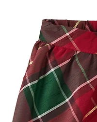 Girls Plaid Ruffle Skirt - Holiday Traditions