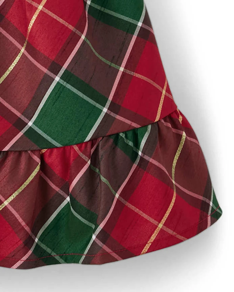 Girls Plaid Ruffle Skirt - Holiday Traditions