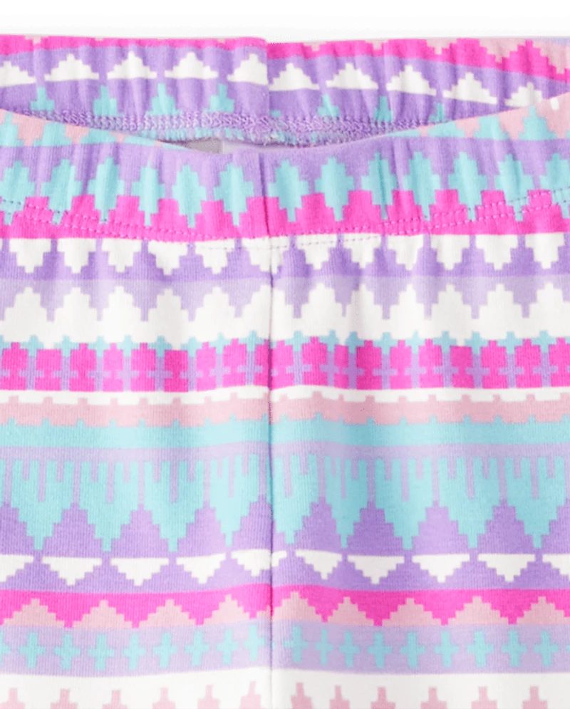 Girls Geometric Leggings - Unicorn Princess