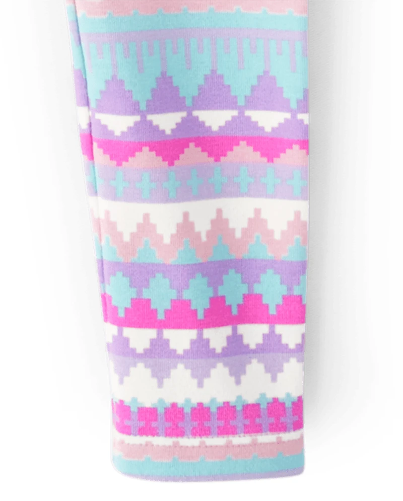Girls Geometric Leggings - Unicorn Princess