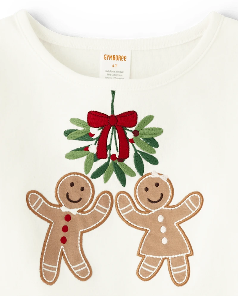 Girls Embroidered Gingerbread Top - House