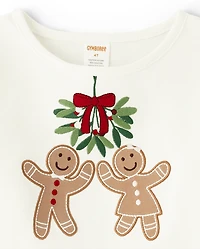 Girls Embroidered Gingerbread Top - House