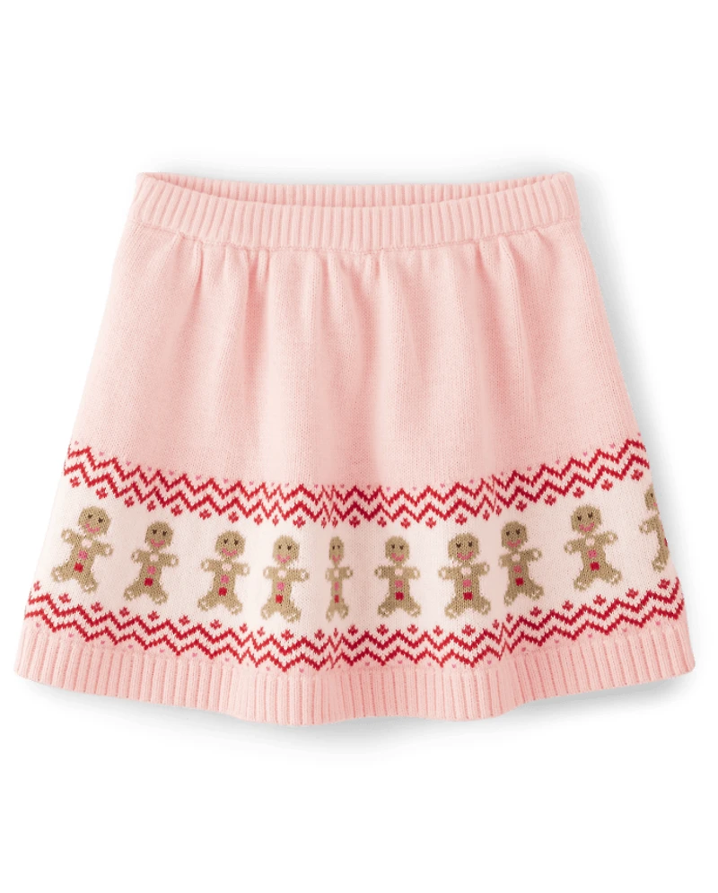Jupe Chandails en pain d'épices intarsia Fille - Maison