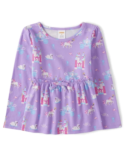Girls Castle Babydoll Top - Unicorn Princess