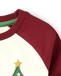 Haut raglan de Noël brodé pour garçon - Maison en pain d'épice