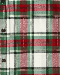 Mens Matching Family Plaid Button Up Shirt - Celebrations