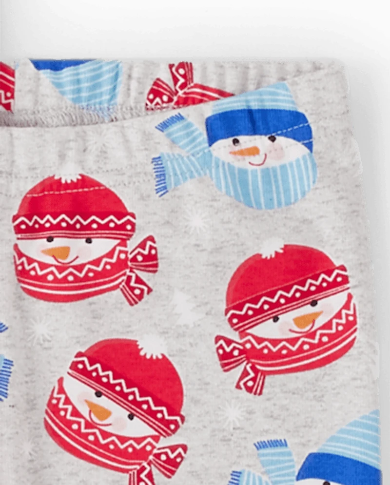 Pyjama en coton ajusté bonhomme de neige pour enfants
