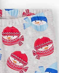 Pyjama en coton ajusté bonhomme de neige pour enfants