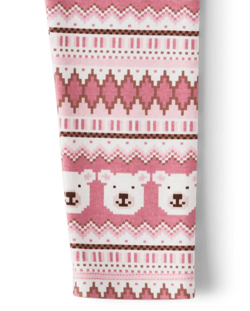 Girls Polar Bear Fairisle Leggings - Hugs