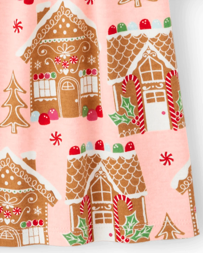 Girls Gingerbread House Babydoll Dress