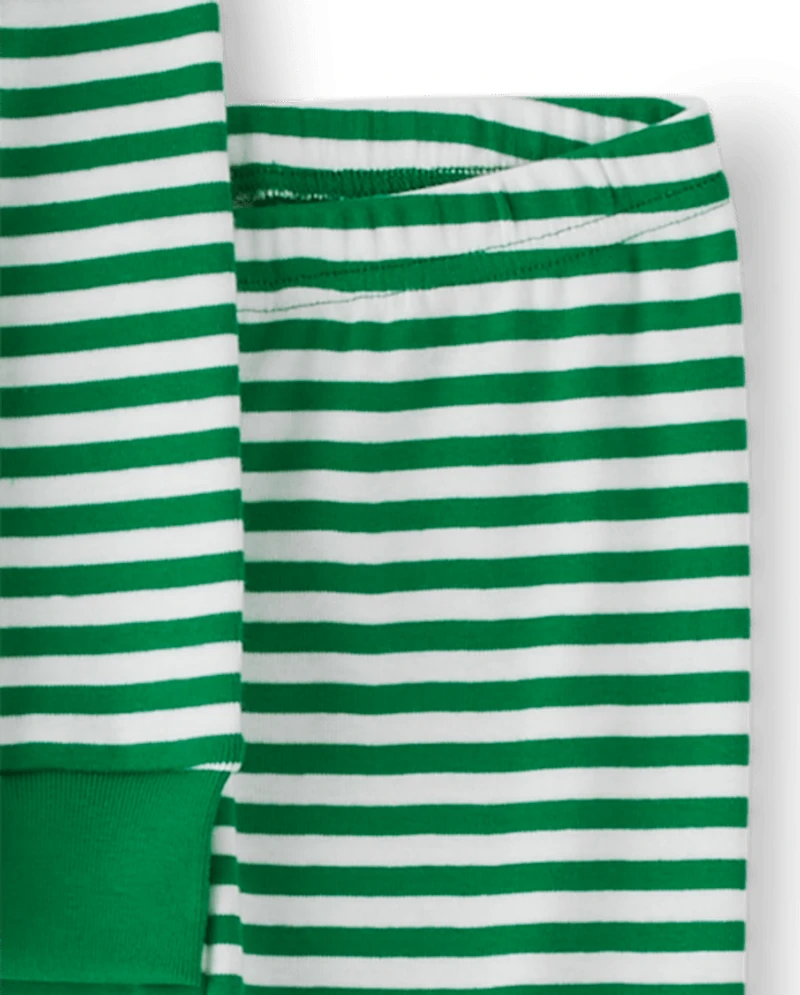 Pyjama en coton ajusté à rayures avec motif renne pour enfants