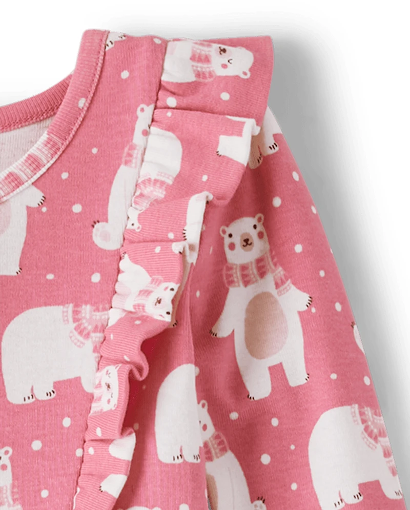 Girls Polar Bear Babydoll Dress - Hugs