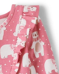 Girls Polar Bear Babydoll Dress - Hugs