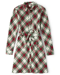 Womens Matching Family Plaid Shirt Dress - Celebrations