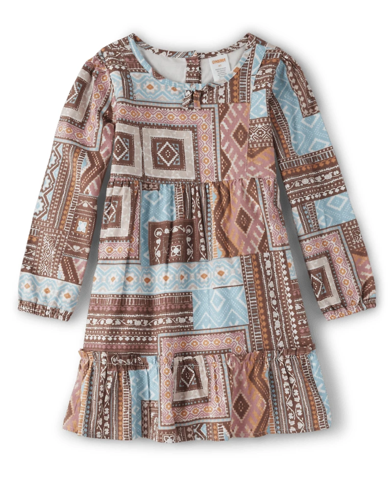 Robe à volants en patchwork pour fille - Little Rocky Mountain
