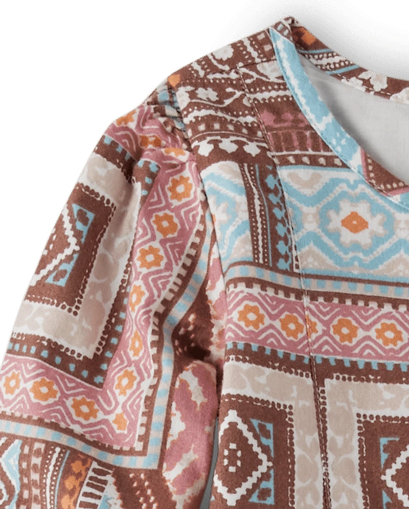 Girls Patchwork Ruffle Dress - Little Rocky Mountain