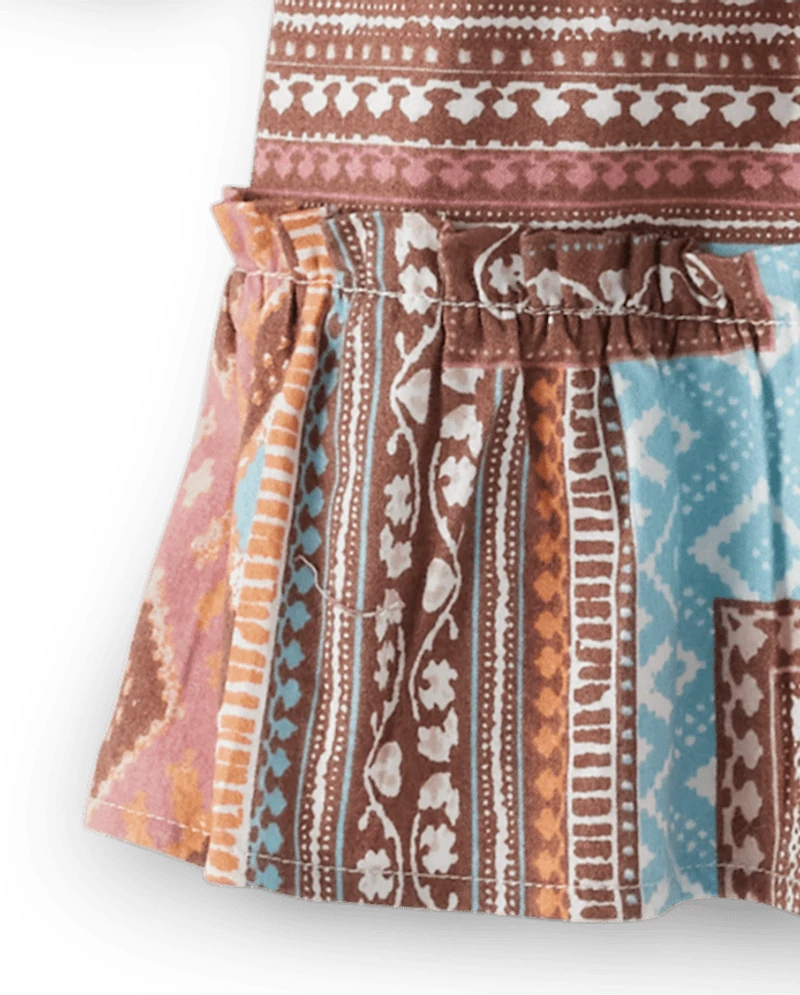 Girls Patchwork Ruffle Dress - Little Rocky Mountain