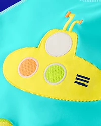 Boys Embroidered Submarine Rashguard - Splish-Splash