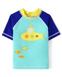 Boys Embroidered Submarine Rashguard - Splish-Splash